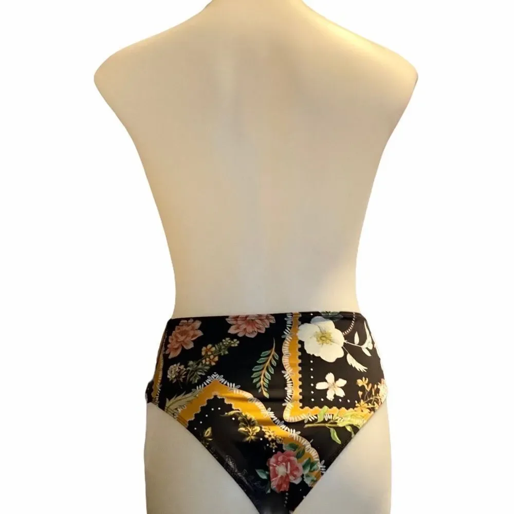 ELLEJAY CAROLYN BANDANA HIGH WAIST BIKINI BOTTOM M